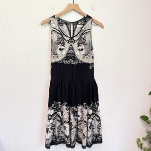 Wyeth Floral Sleeveless Dress Gray Size S